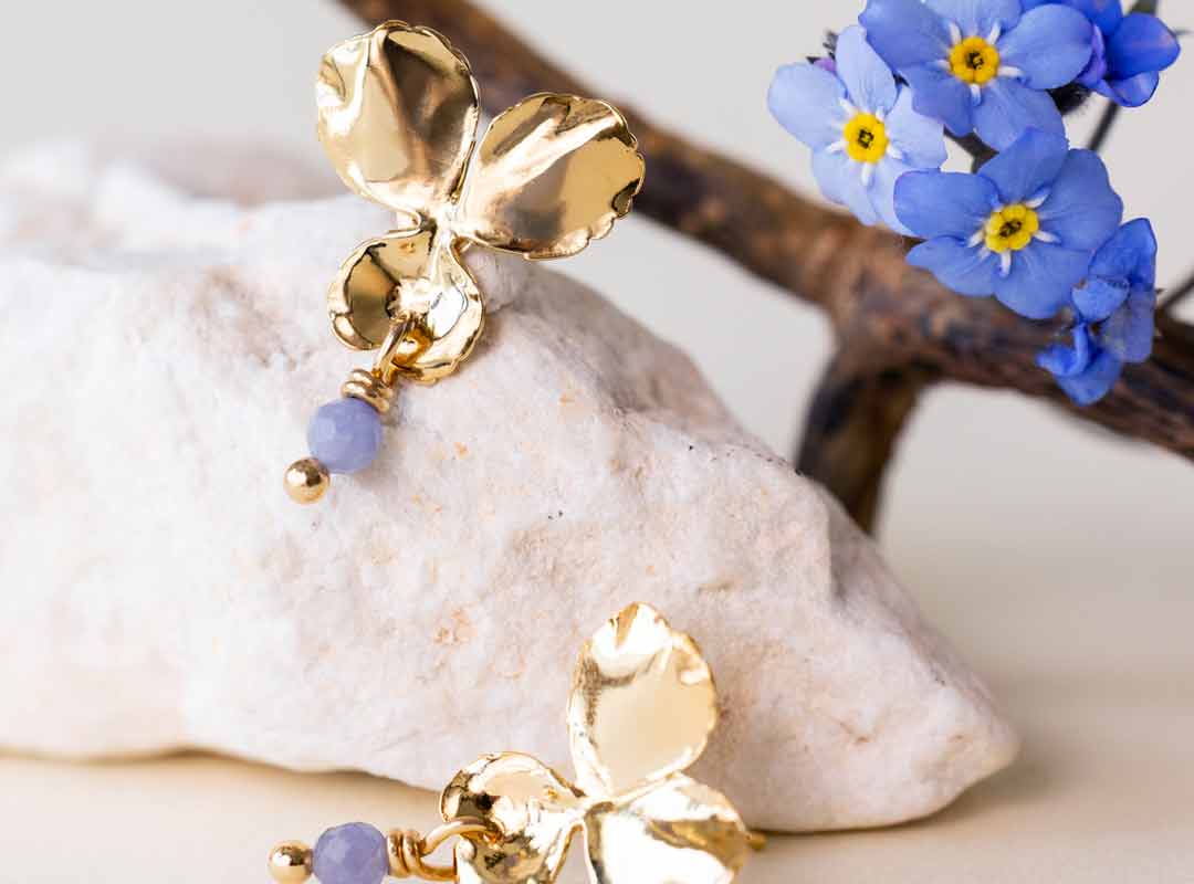 collection bijoux fleurs pensée