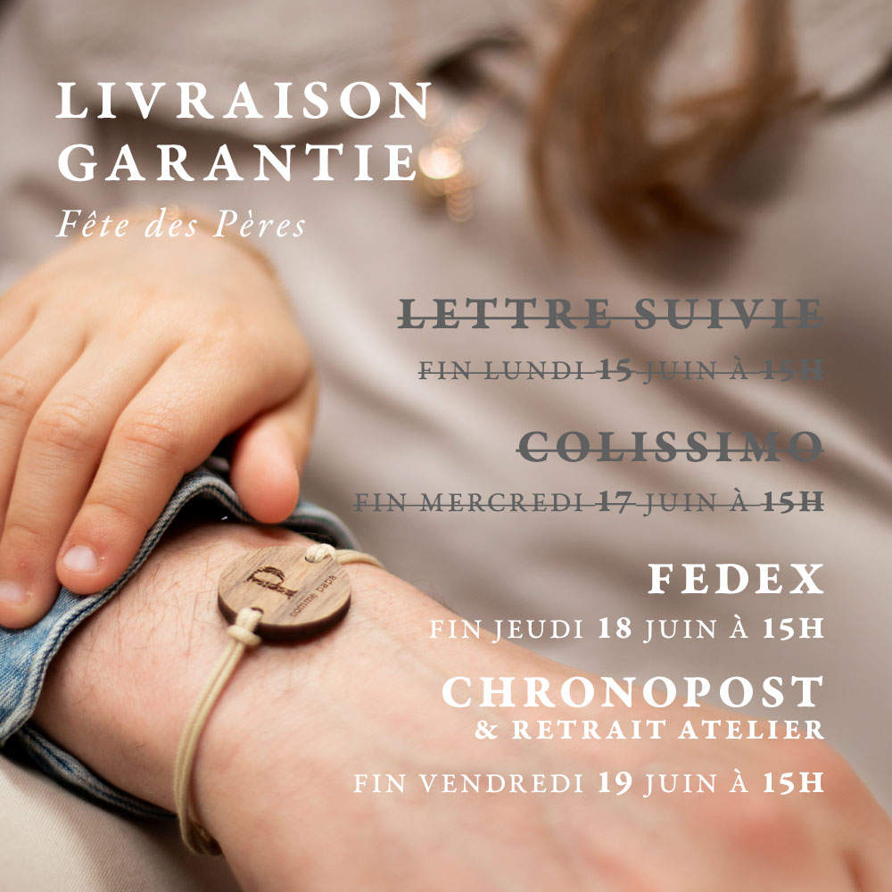 Délais de livraison Fête des Pères 2026 - Fin Colissimo