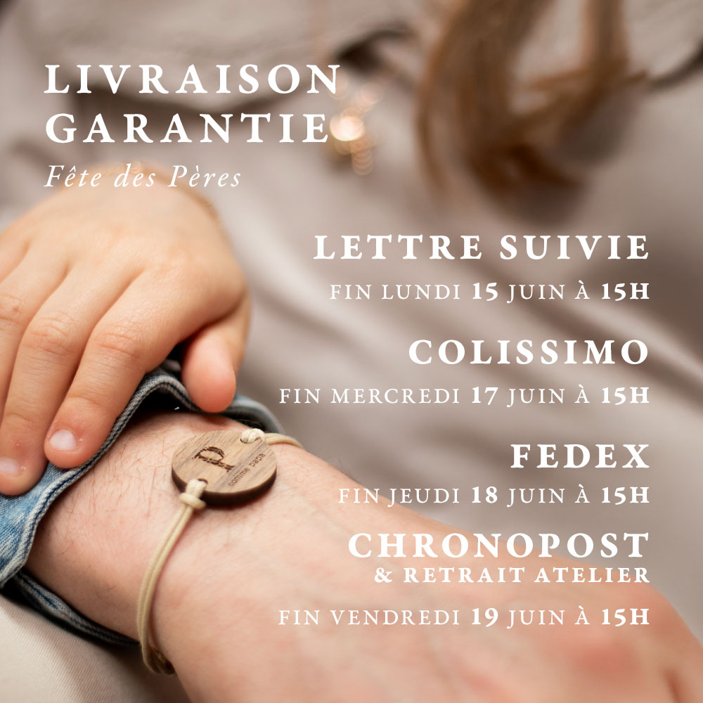 Délais de livraison Fête des Pères 2026 