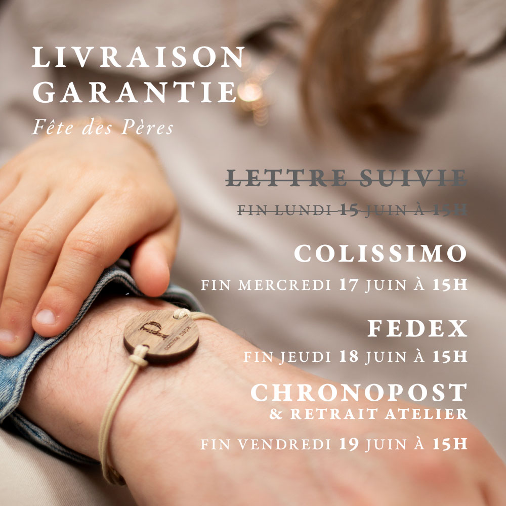 Délais de livraison Fête des Pères 2026 - Fin LS
