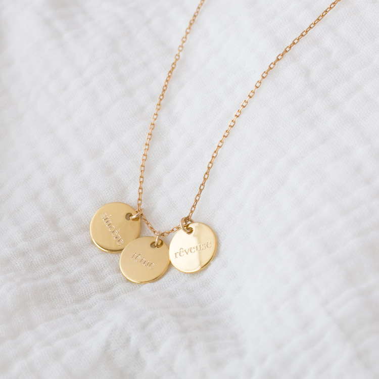 Collier 3 médailles personnalisées