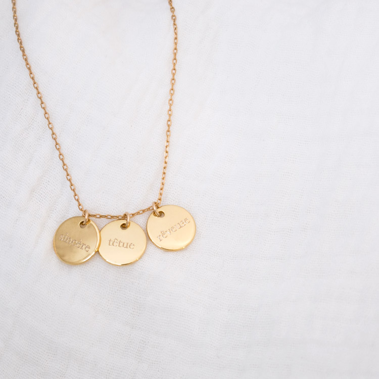 Collier 3 médailles personnalisées