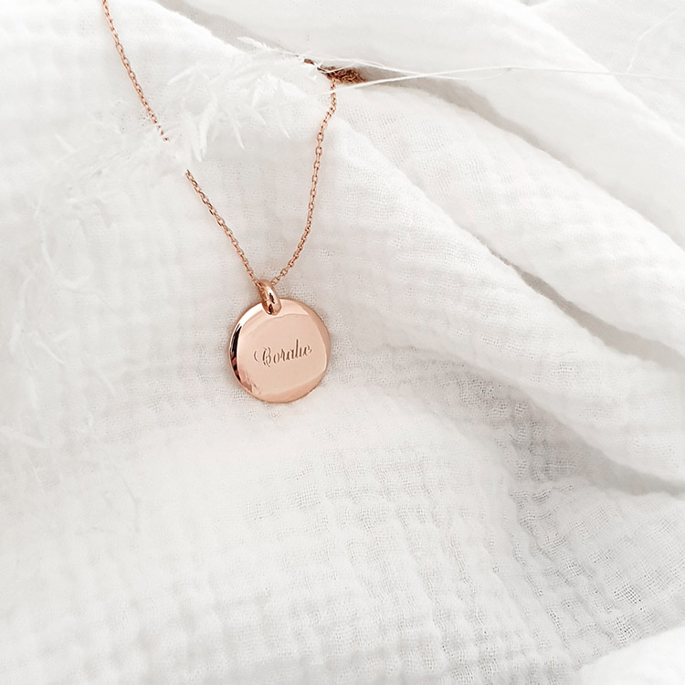 Médaille bombée prénom Or rose