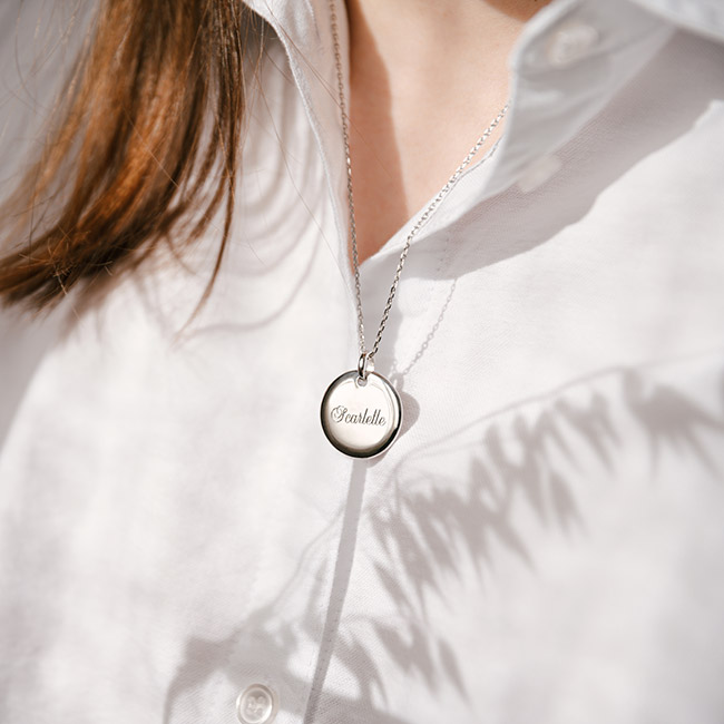 Médaille bombée prénom Argent 925