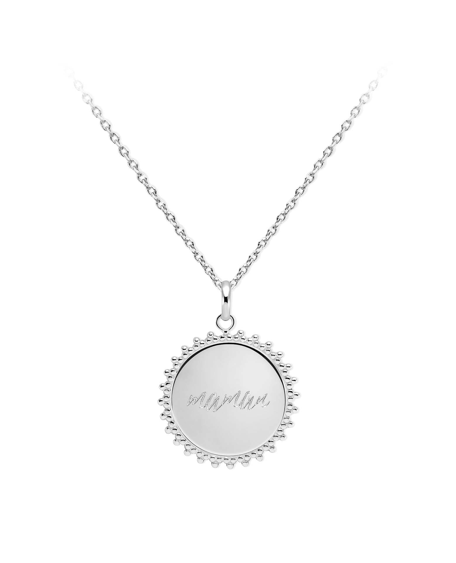 Collier Soleil Maman Argent Massif