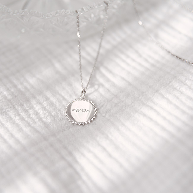 Collier médaille Maman Argent 925