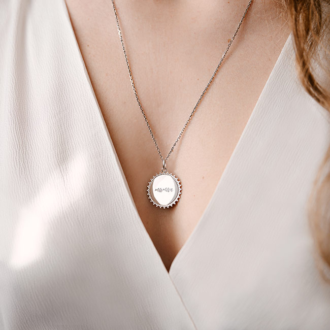 Collier médaille Maman Argent 925