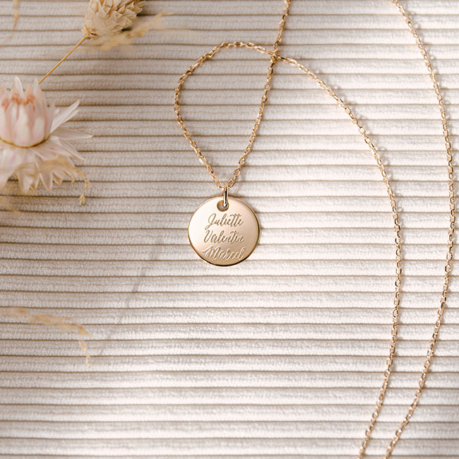 Collier prénoms Valentine