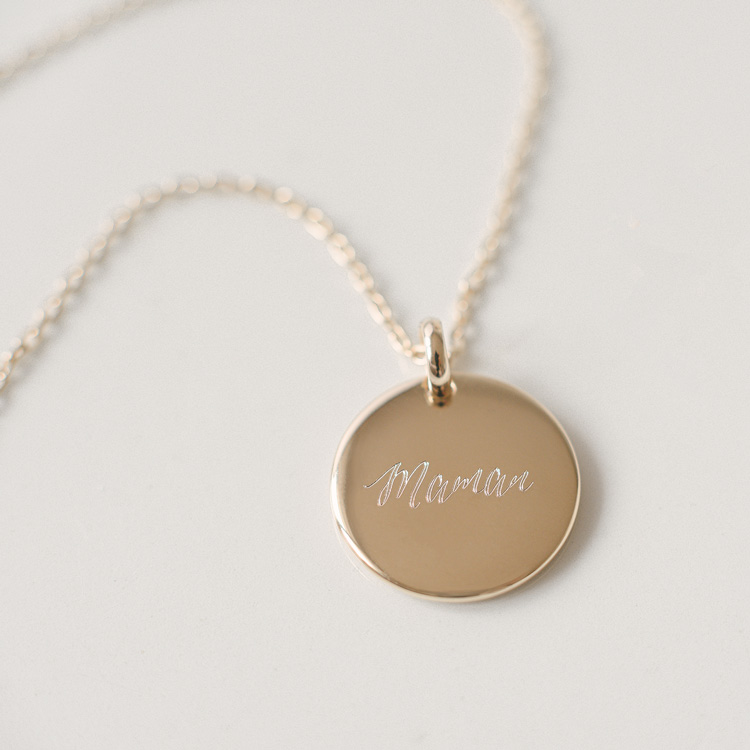 Médaille bombée or Maman