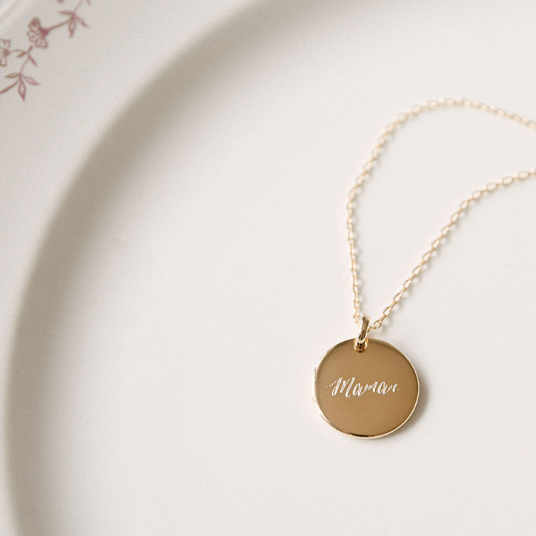 Médaille bombée or Maman