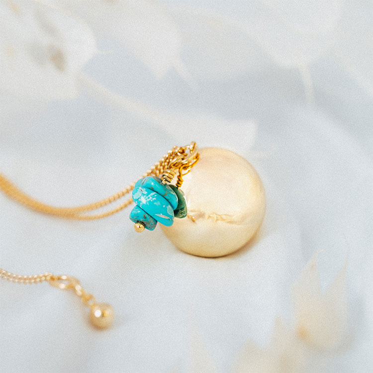 bola de grossesse or pierre turquoise