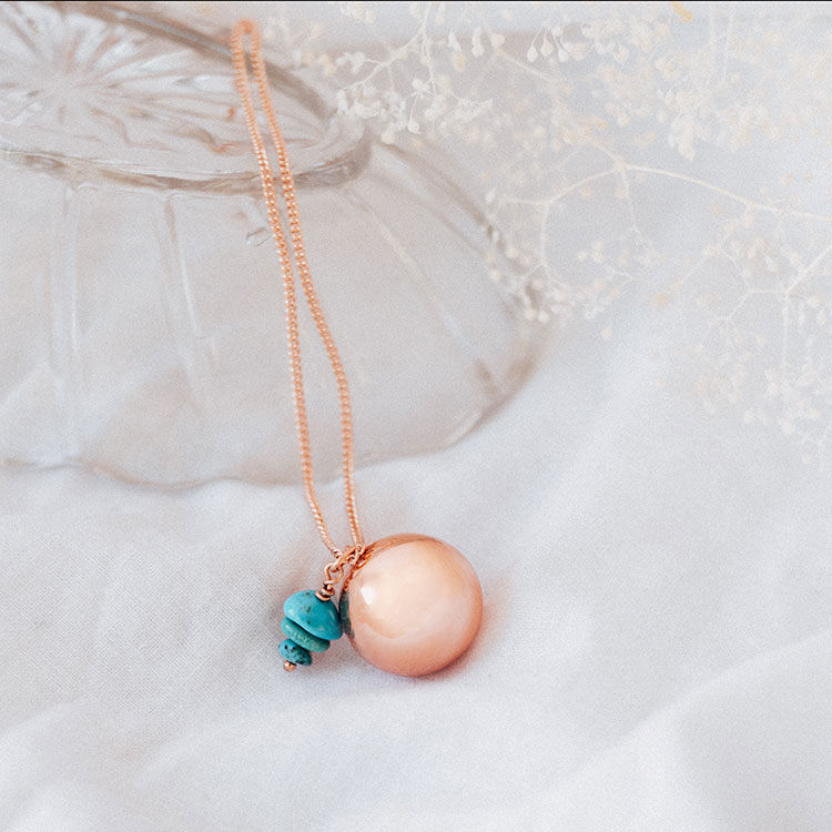bola de grossesse or pierre turquoise