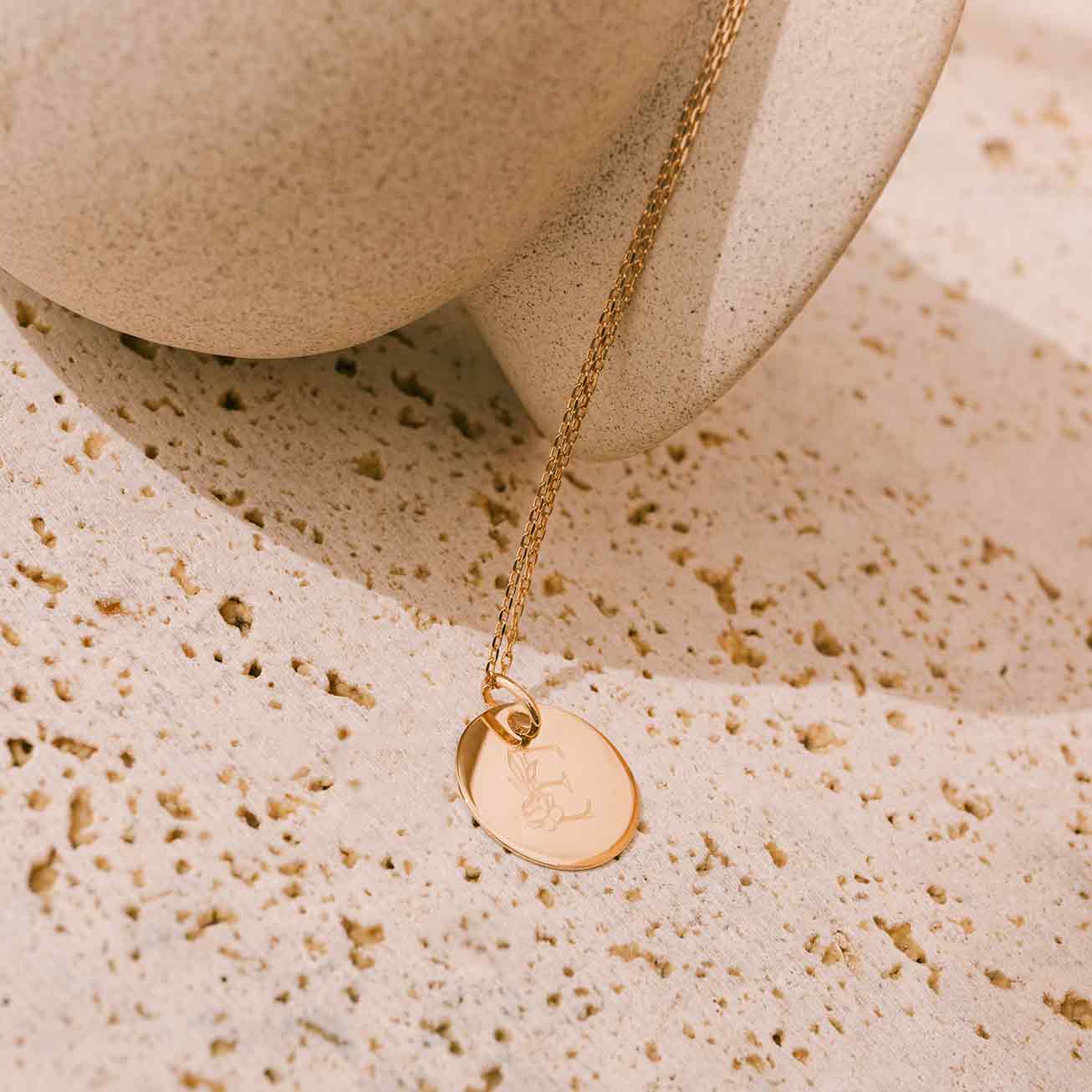 Médaille personnalisée Florale Or