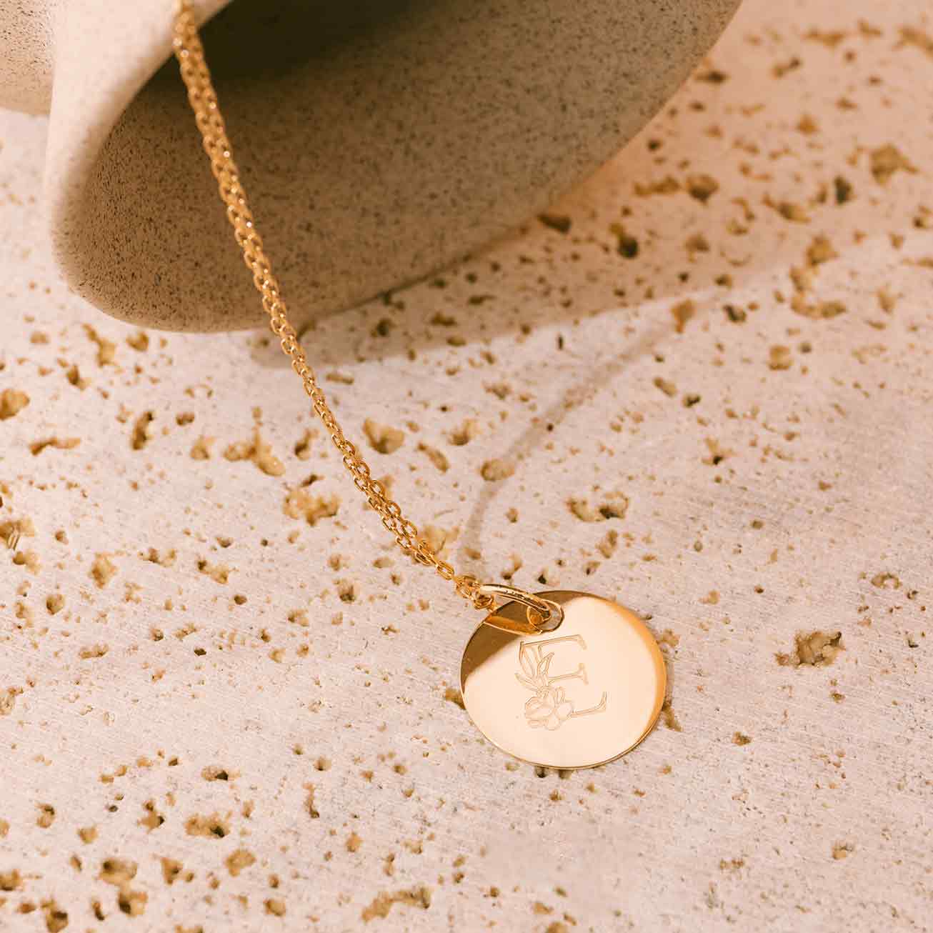 Médaille personnalisée Florale Or
