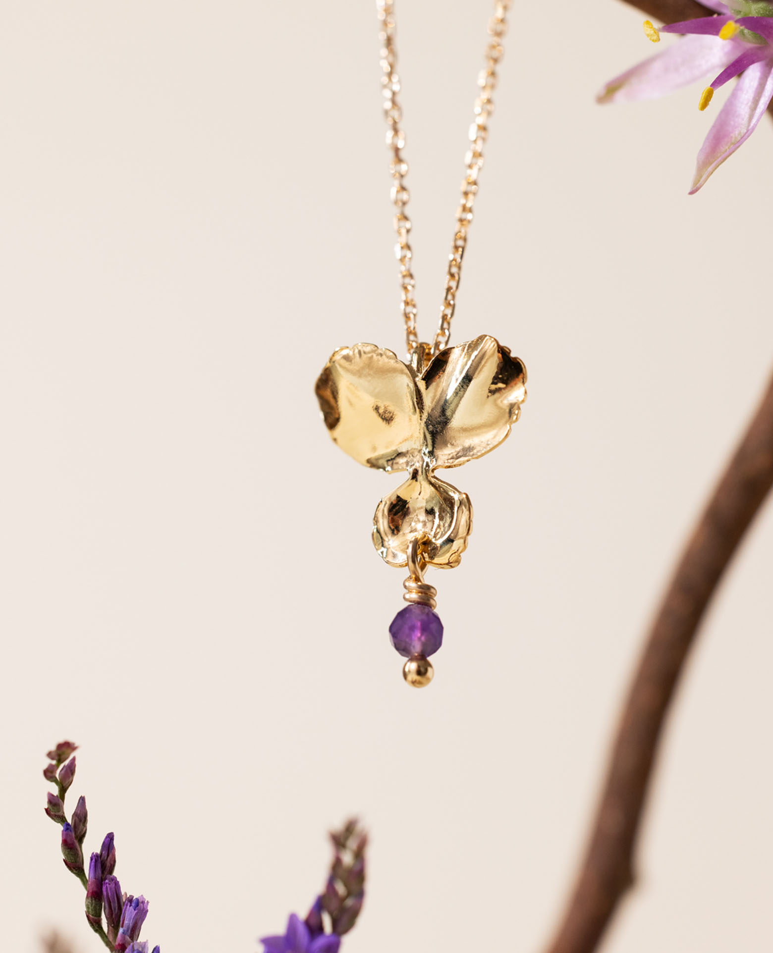 Collier Pensée PM / février améthyste