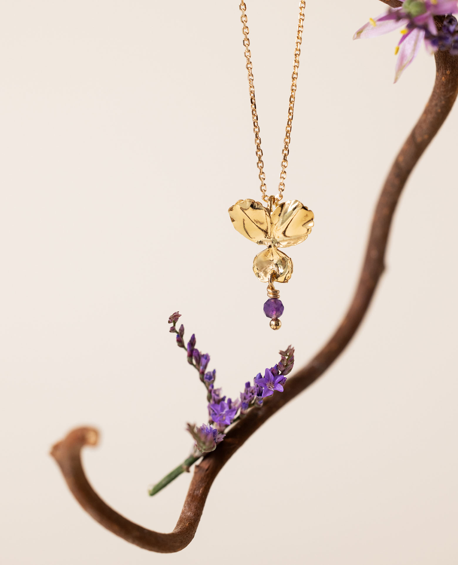 Collier Pensée PM / février améthyste