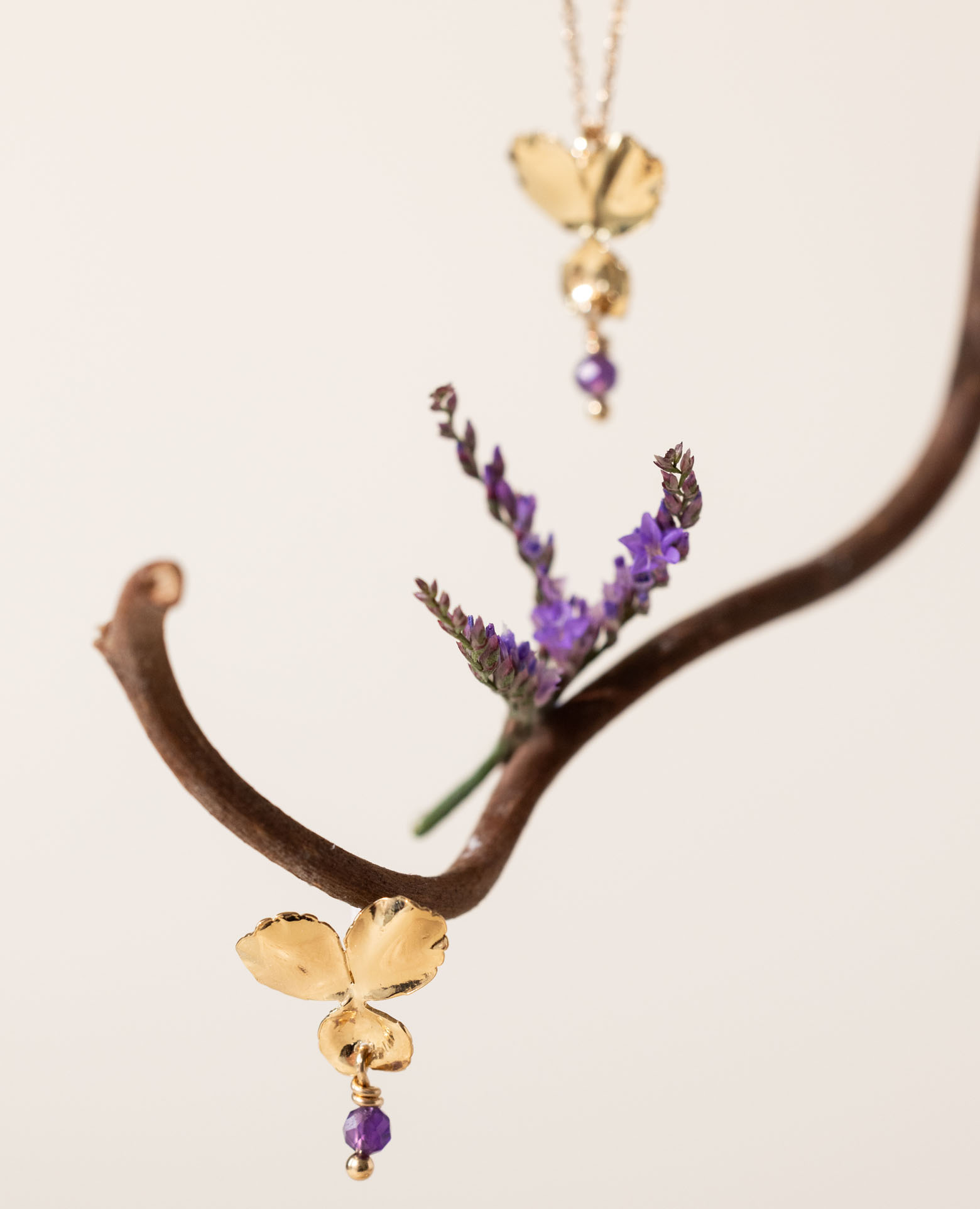 Collier Pensée PM / février améthyste