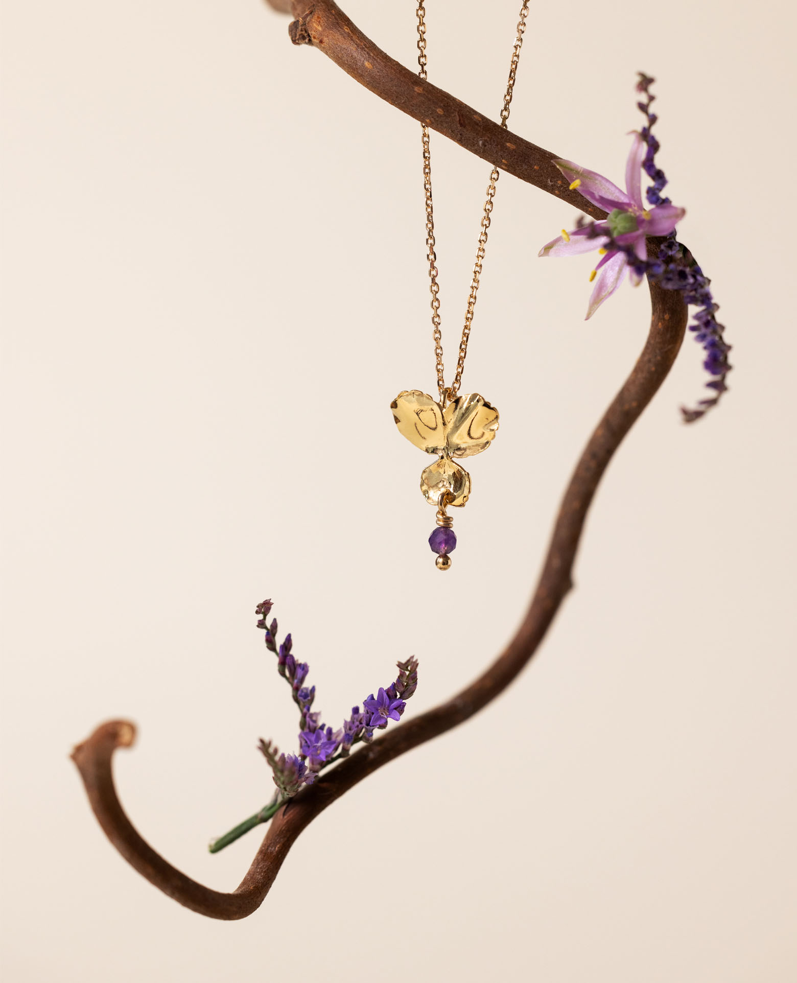 Collier Pensée PM / février améthyste