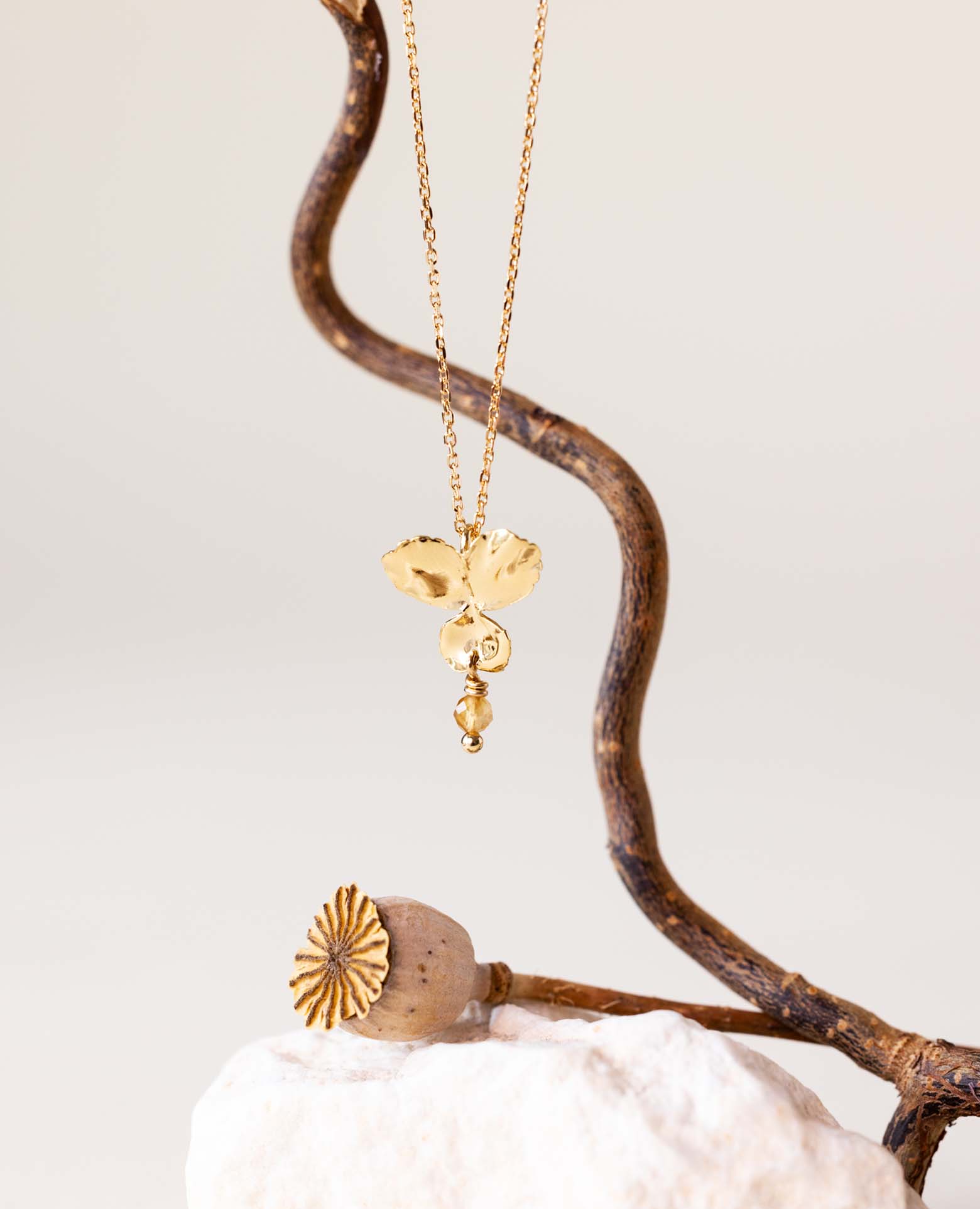 Collier Pensée PM / novembre citrine