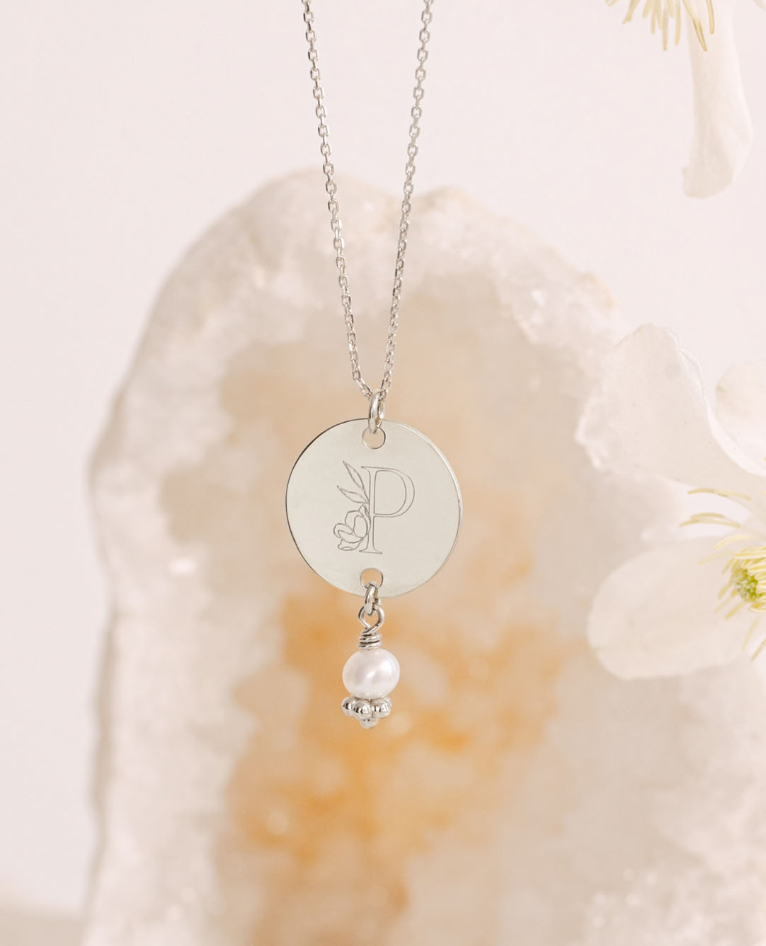 Collier personnalisé acier inox perle culture
