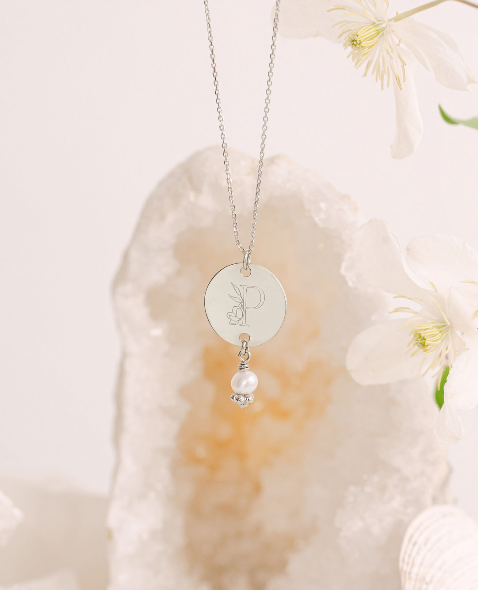 Collier personnalisé acier inox perle culture