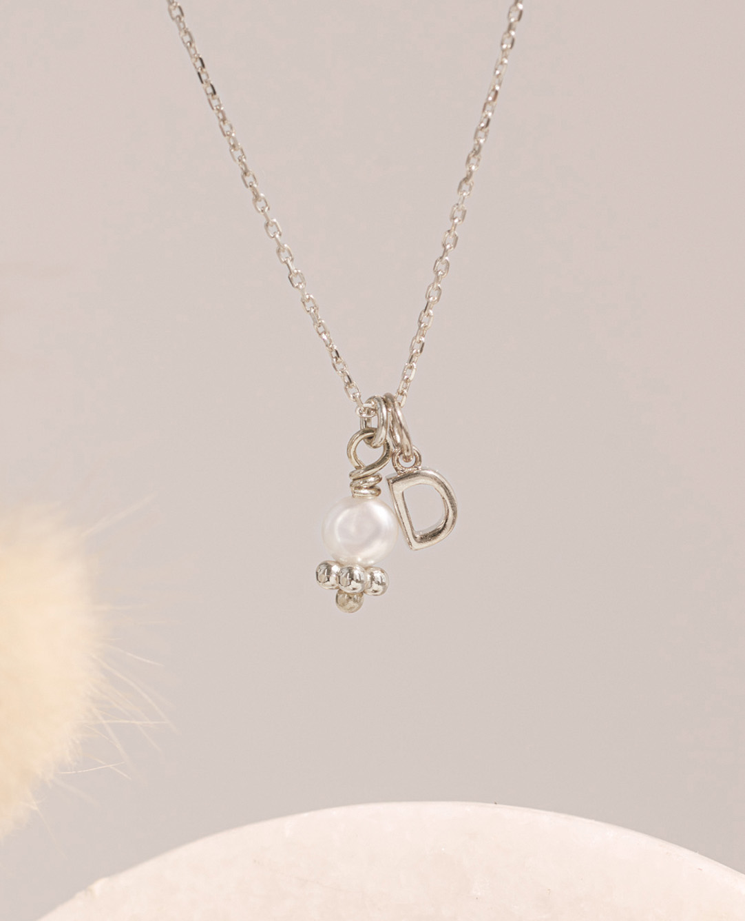 Pendentif <i>Perle de culture</i> initiale argent
