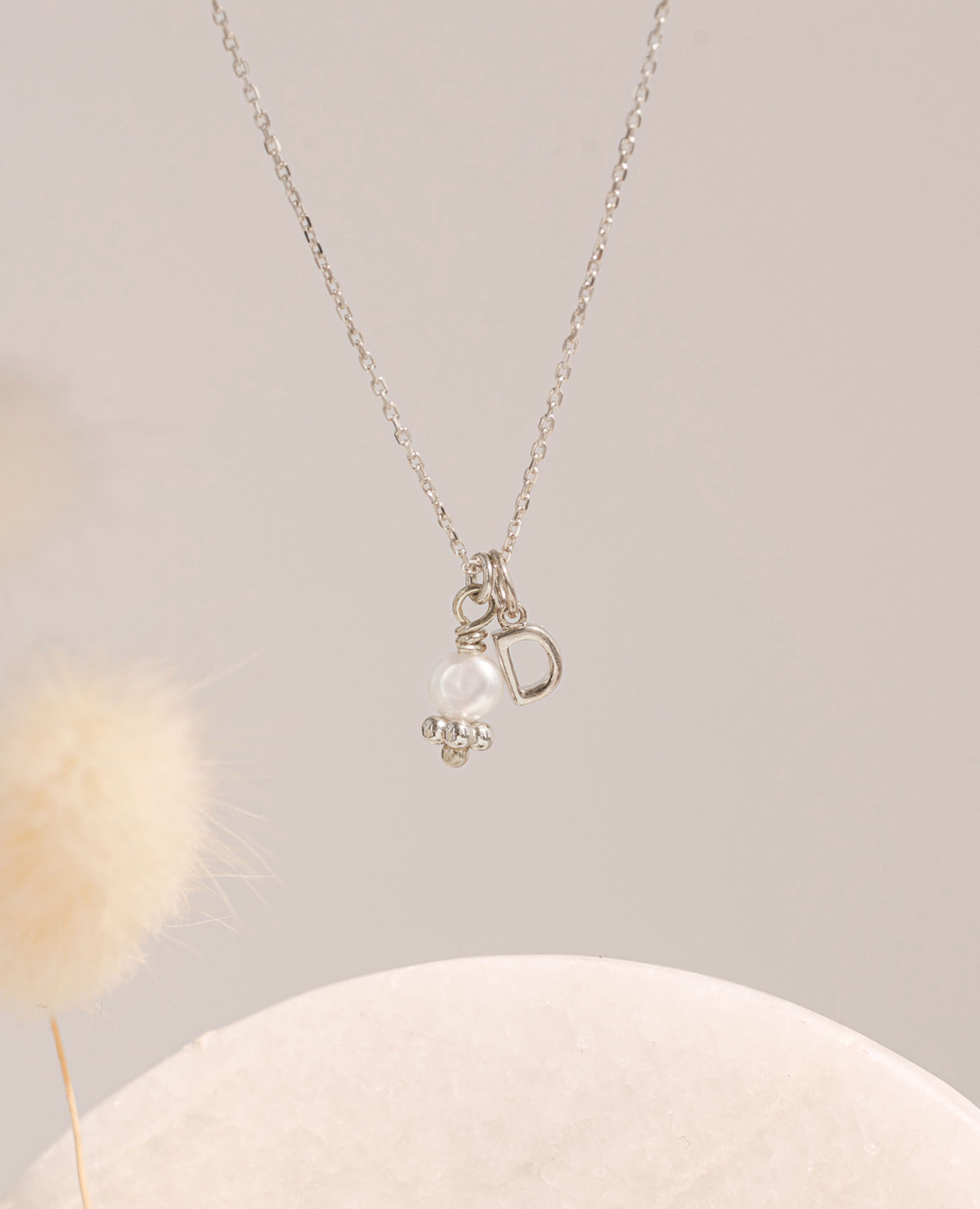 Pendentif <i>Perle de culture</i> initiale argent