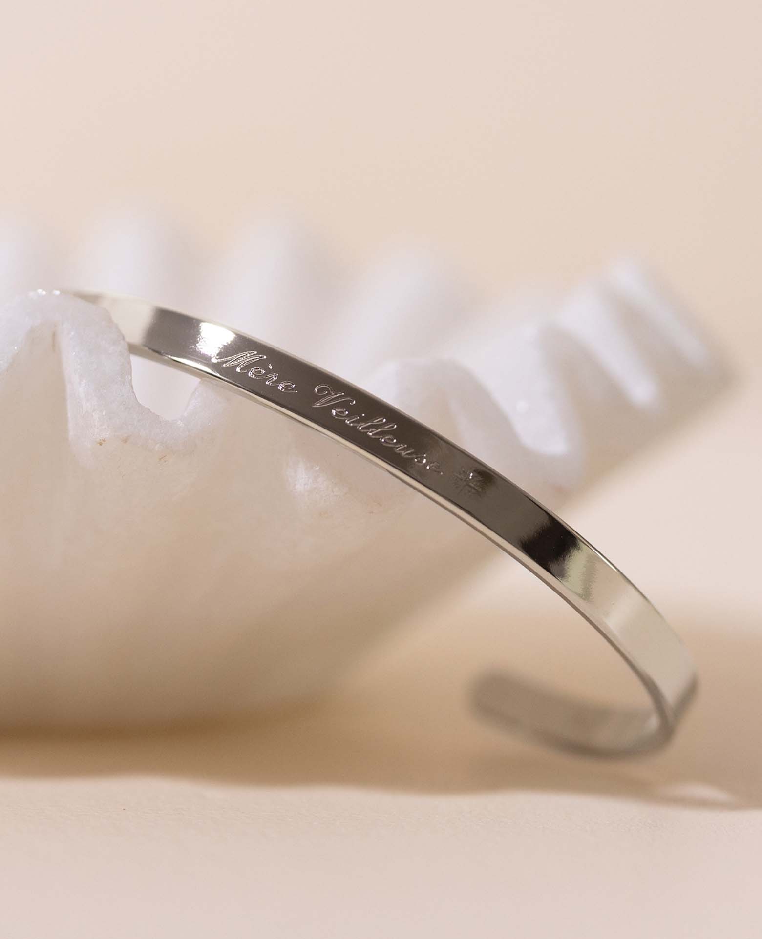 Jonc personnalisé <i>Mère Veilleuse</i> argent 925