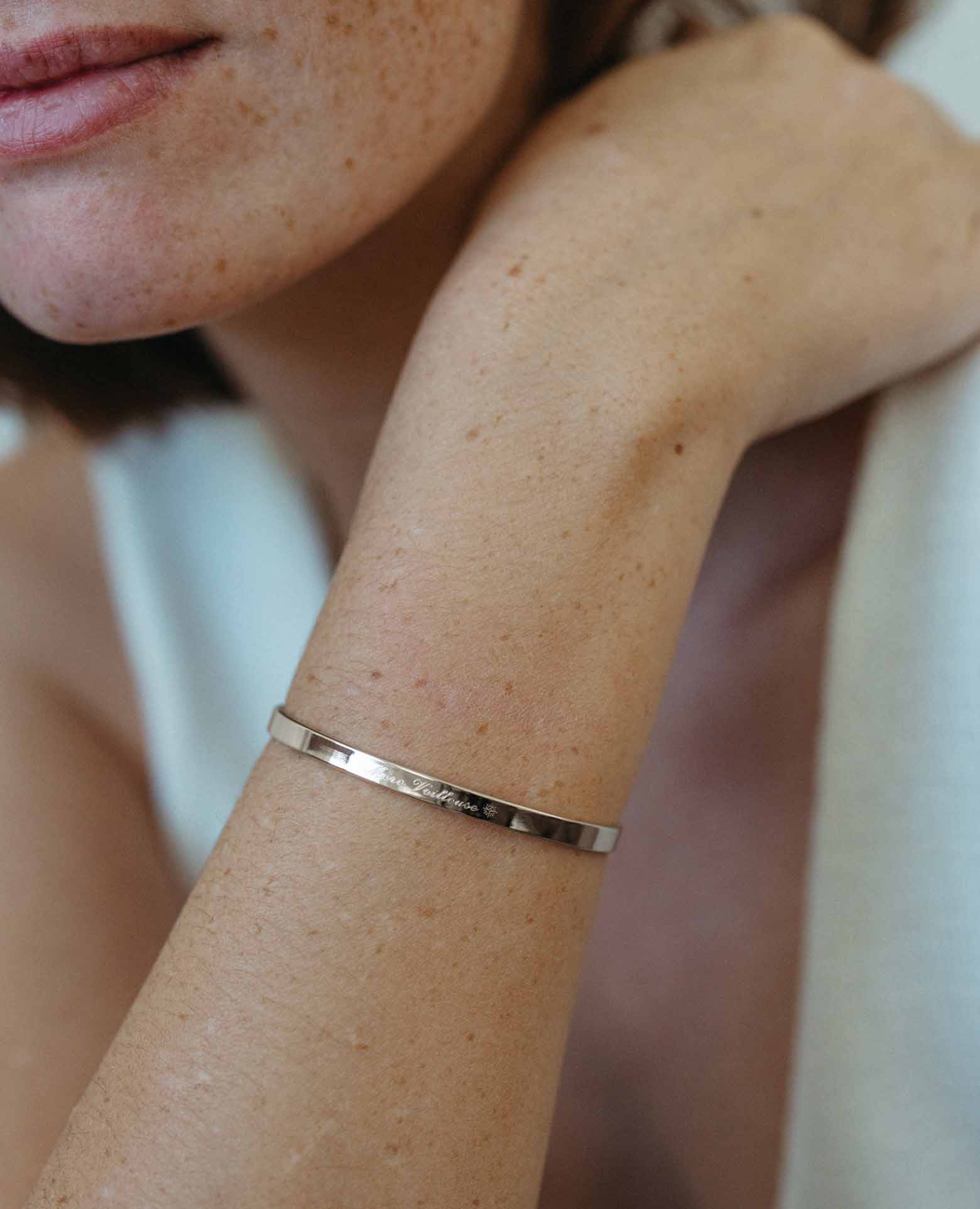 Jonc personnalisé <i>Mère Veilleuse</i> argent 925