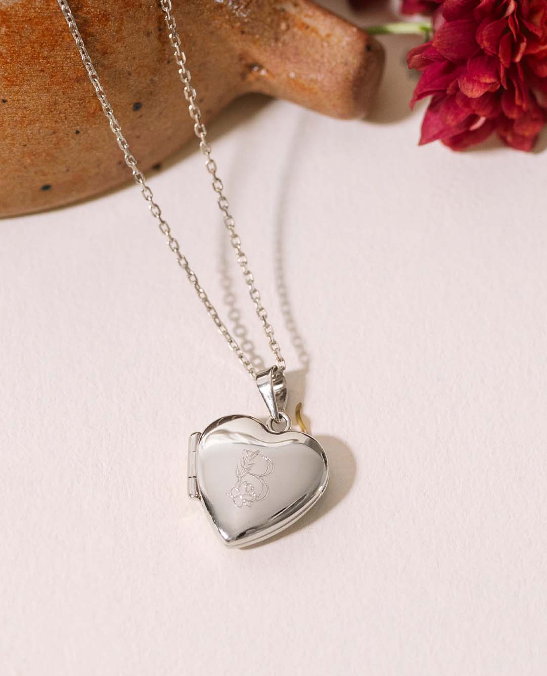 Collier médaillon cœur photo argent personnalisé