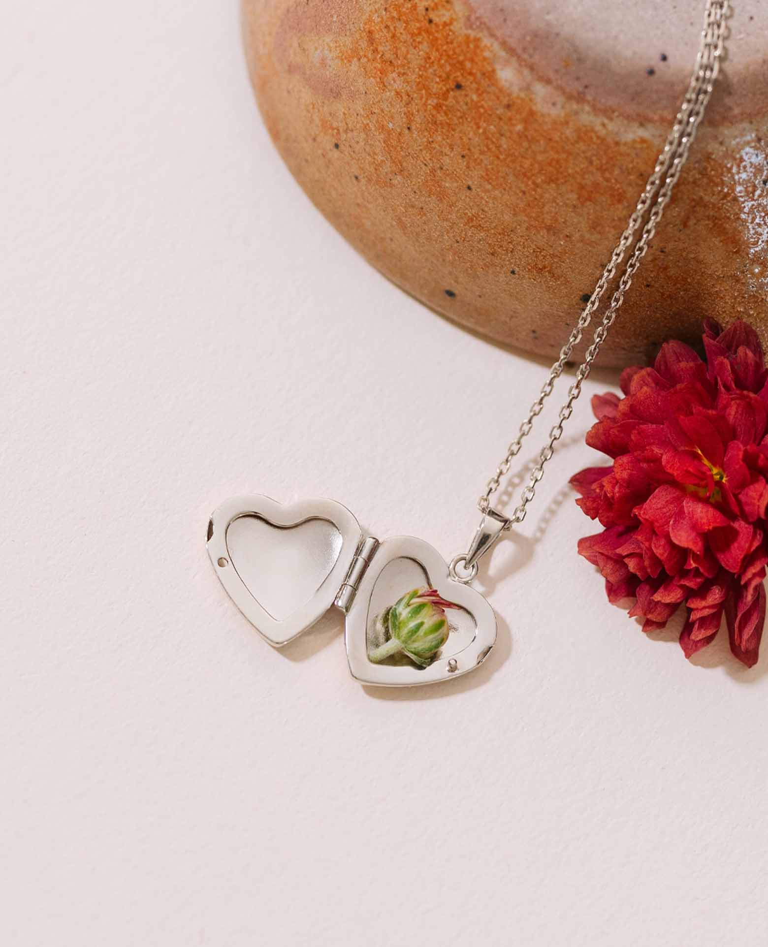 Collier médaillon cœur photo argent personnalisé