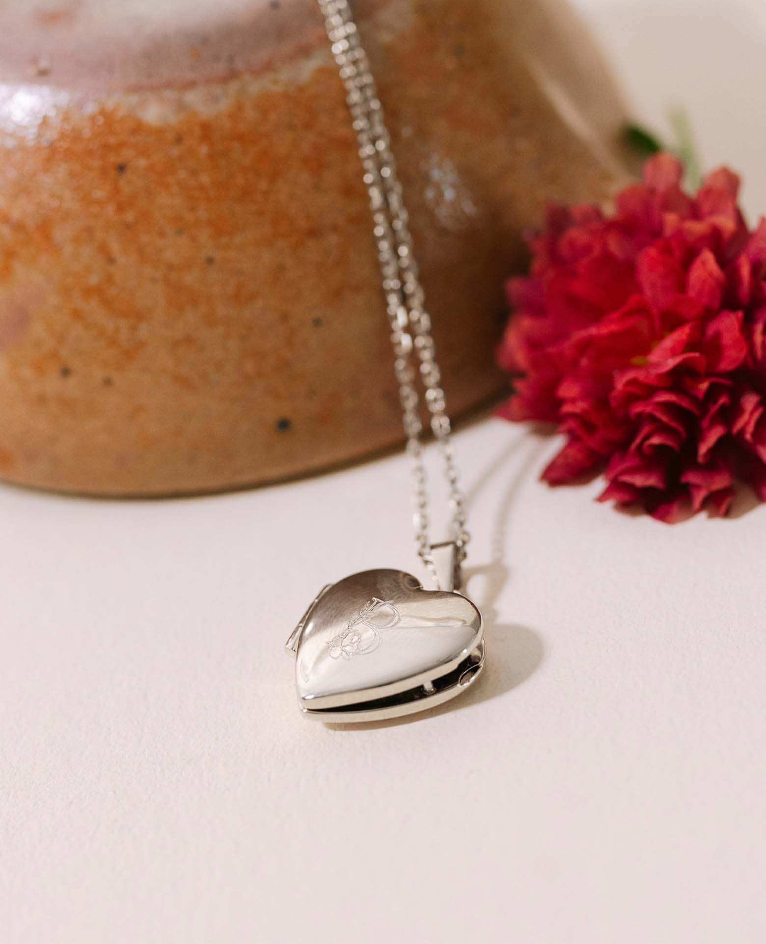 Collier médaillon cœur photo argent personnalisé