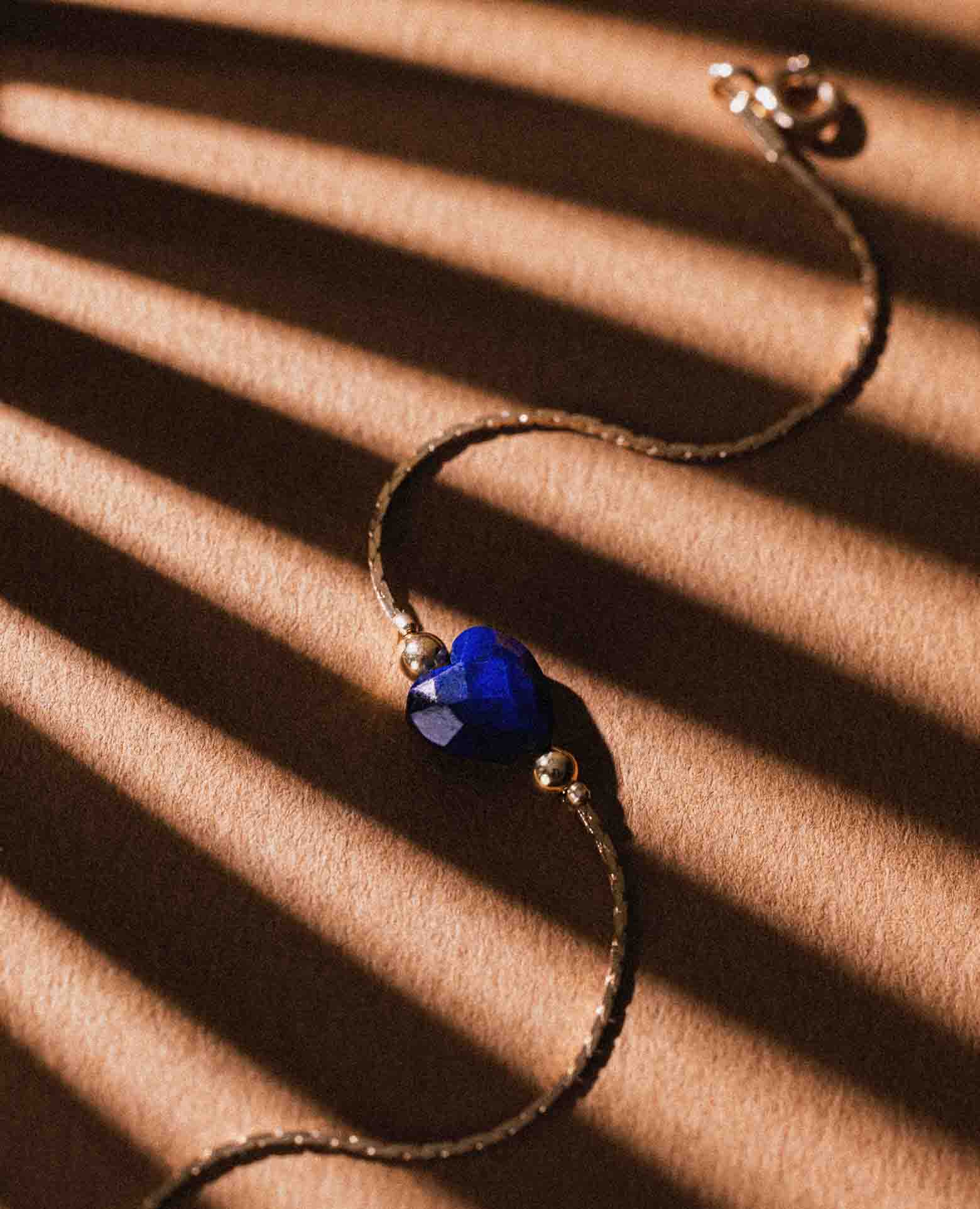 Bracelet coeur pierre Lapis