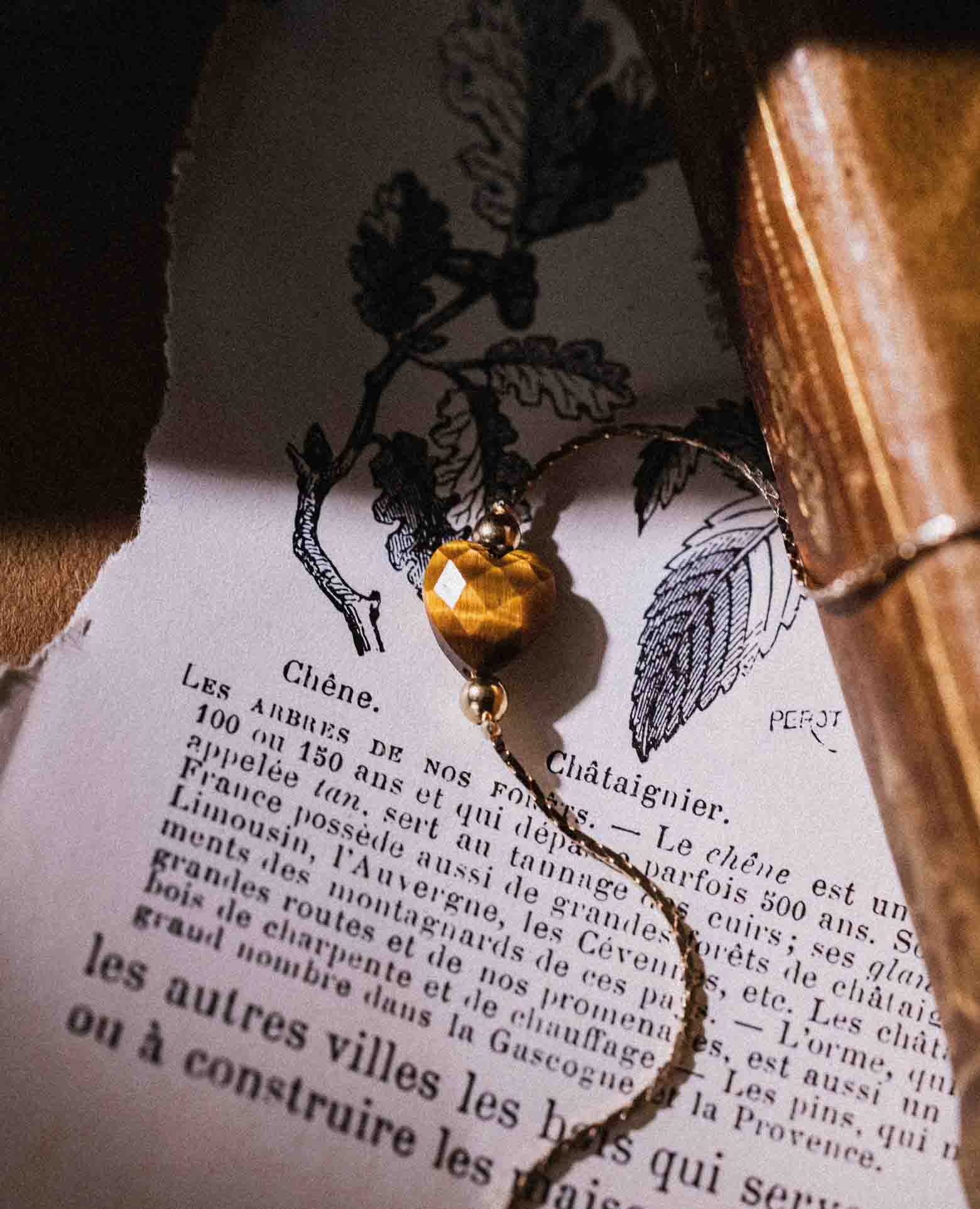 Bracelet coeur pierre Oeil de tigre