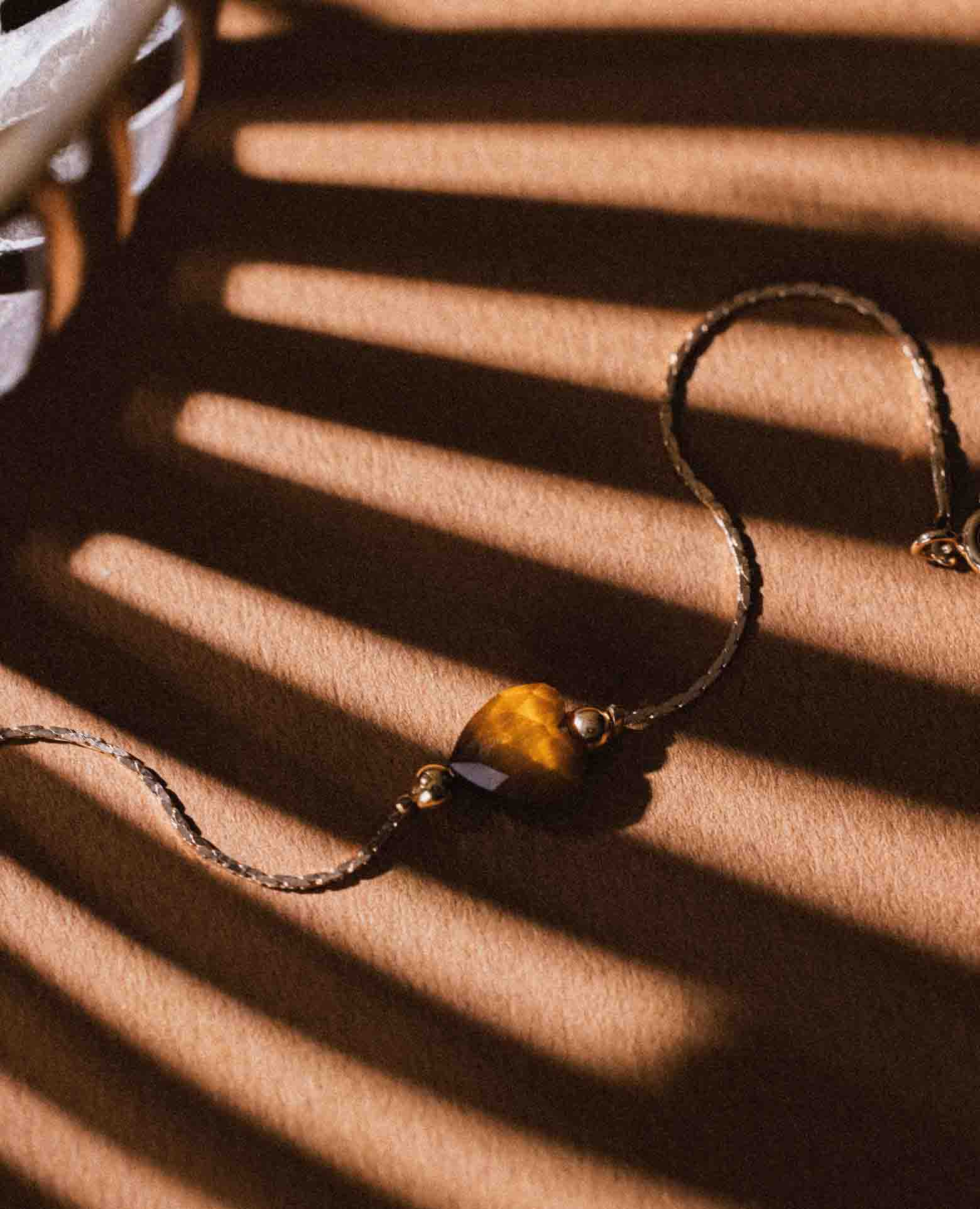Bracelet coeur pierre Oeil de tigre