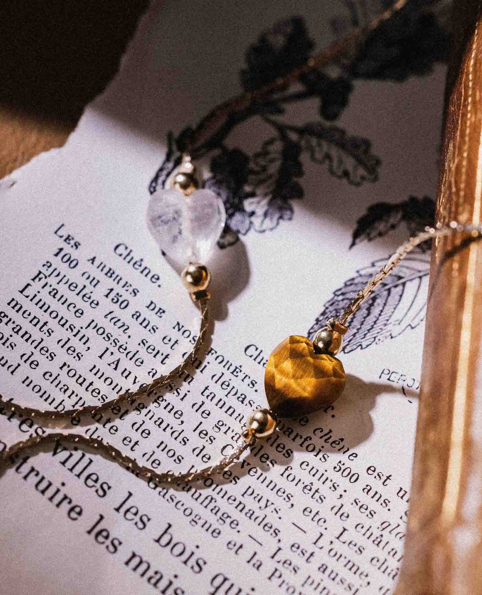 Bracelet coeur pierre Oeil de tigre