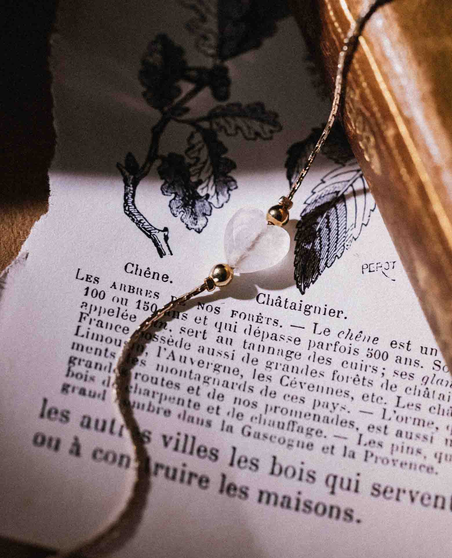 Bracelet coeur pierre Cristal de roche