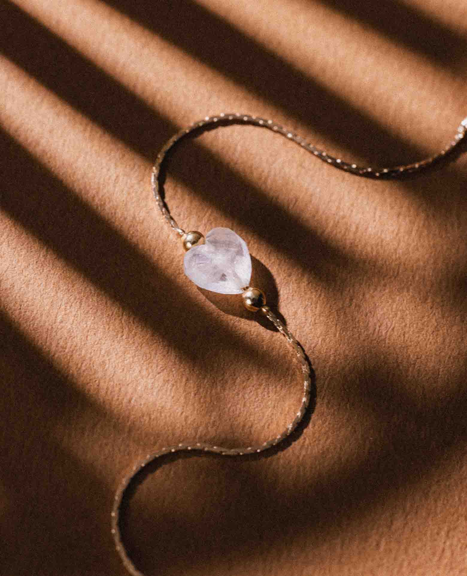 Bracelet coeur pierre Cristal de roche