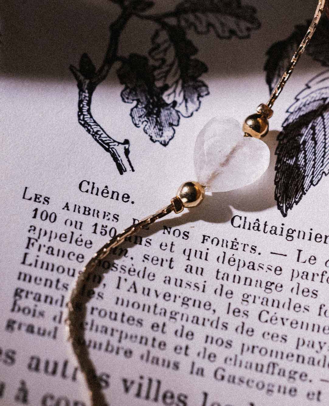 Bracelet coeur pierre Cristal de roche