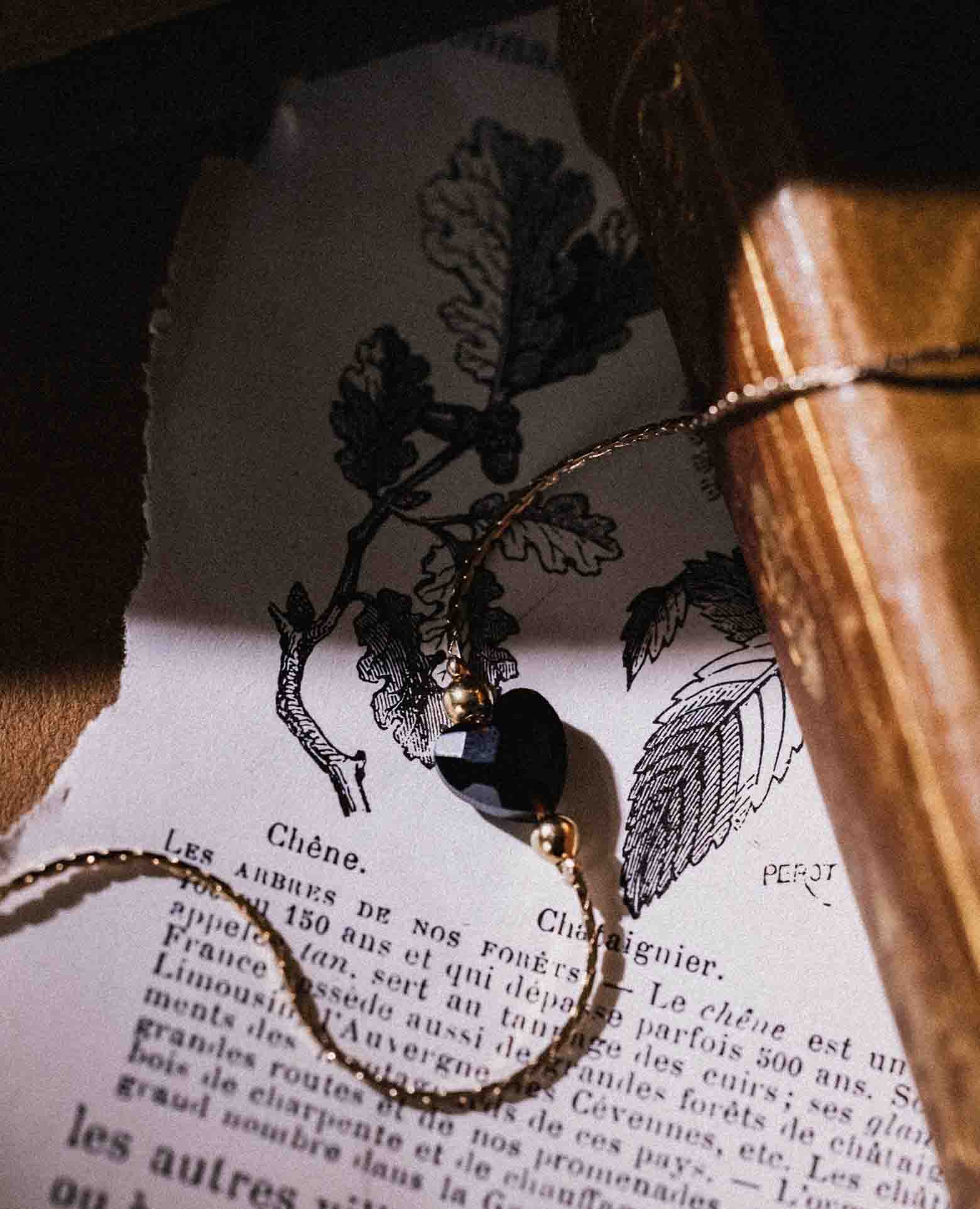 Bracelet coeur pierre Obsidienne