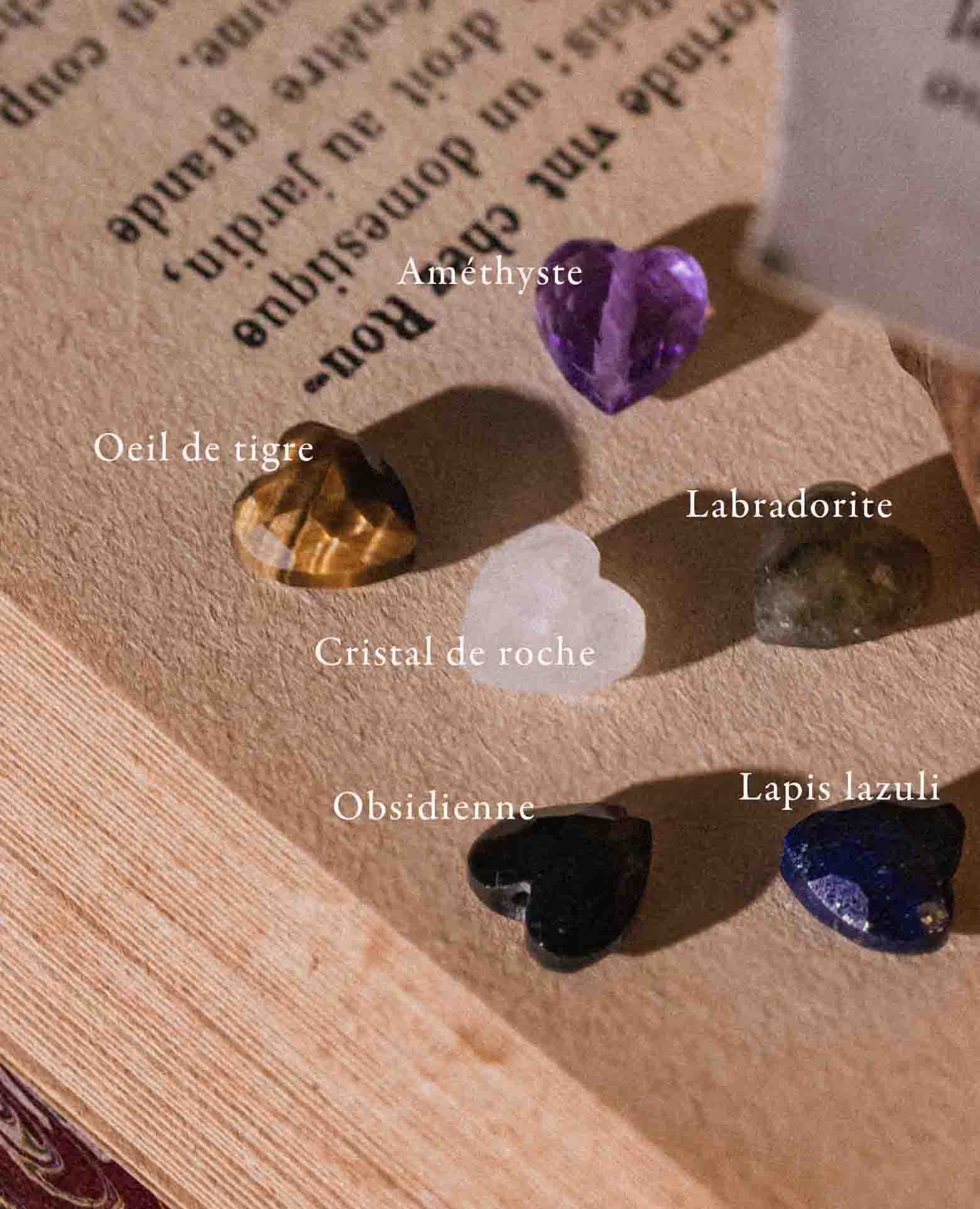 Collier coeur pierre fine cristal de roche