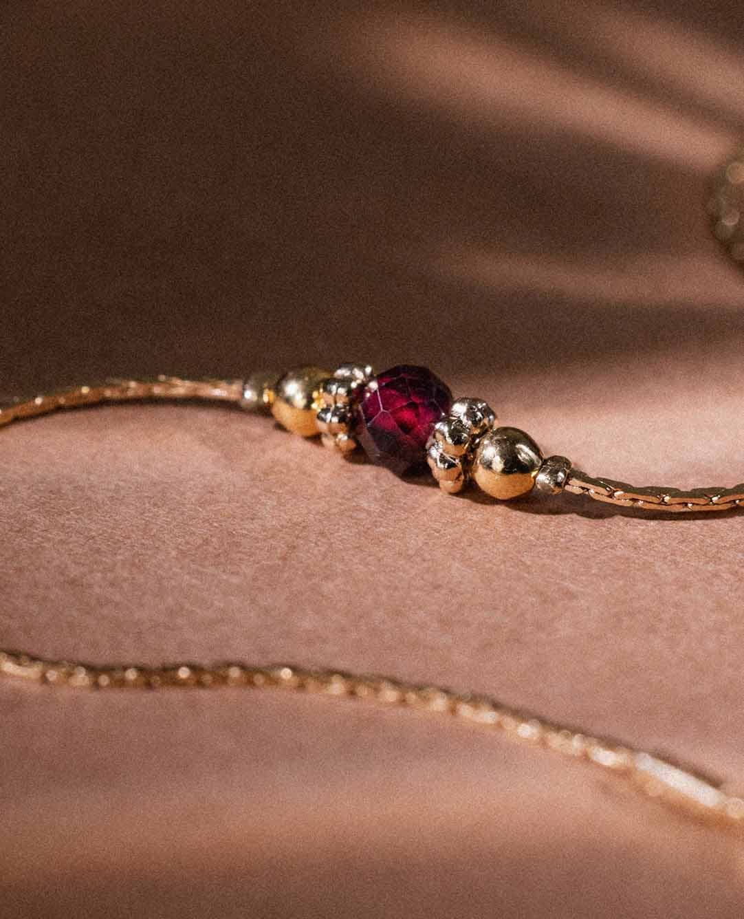 Bracelet Pierre de naissance grenat - <i>Janvier</i>