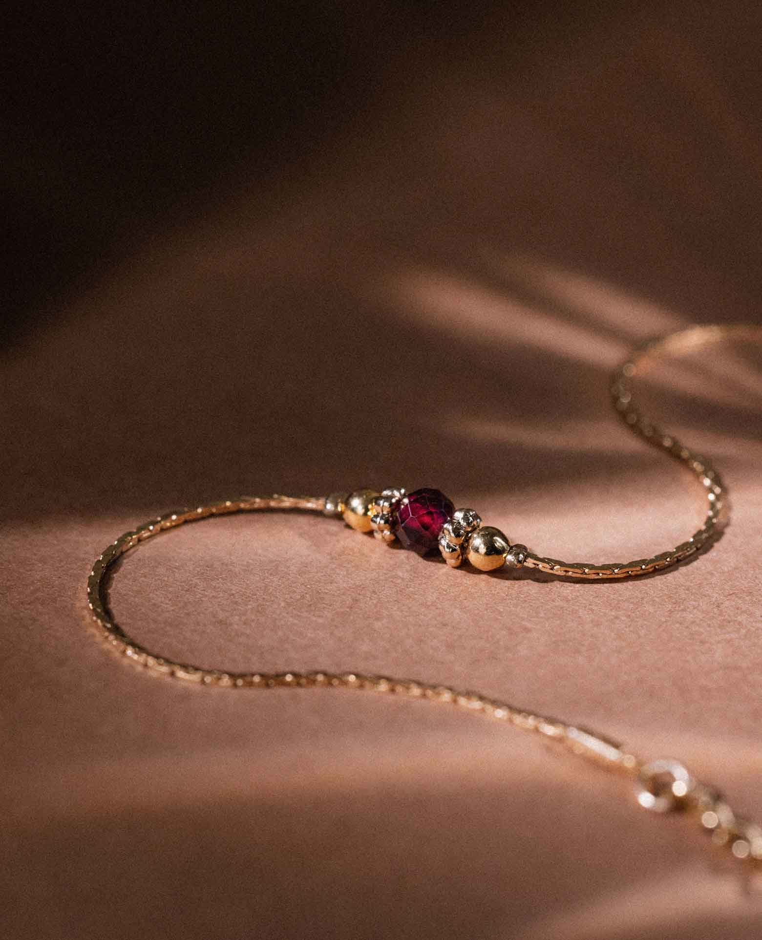 Bracelet Pierre de naissance grenat - <i>Janvier</