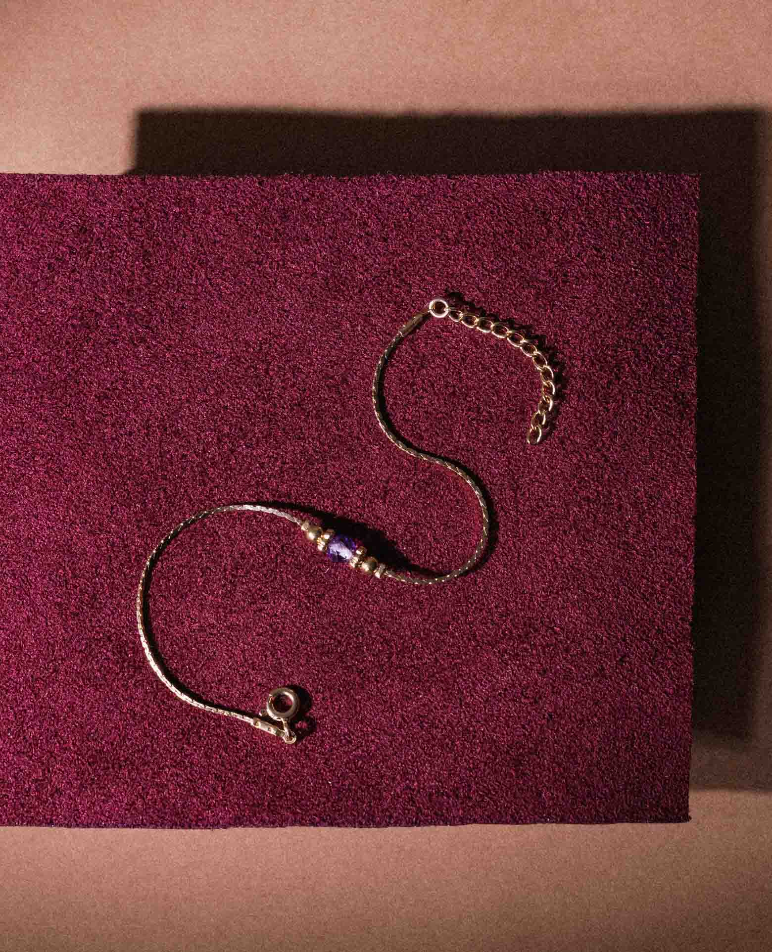 Bracelet pierre de naissance améthyste - <i>Févrie