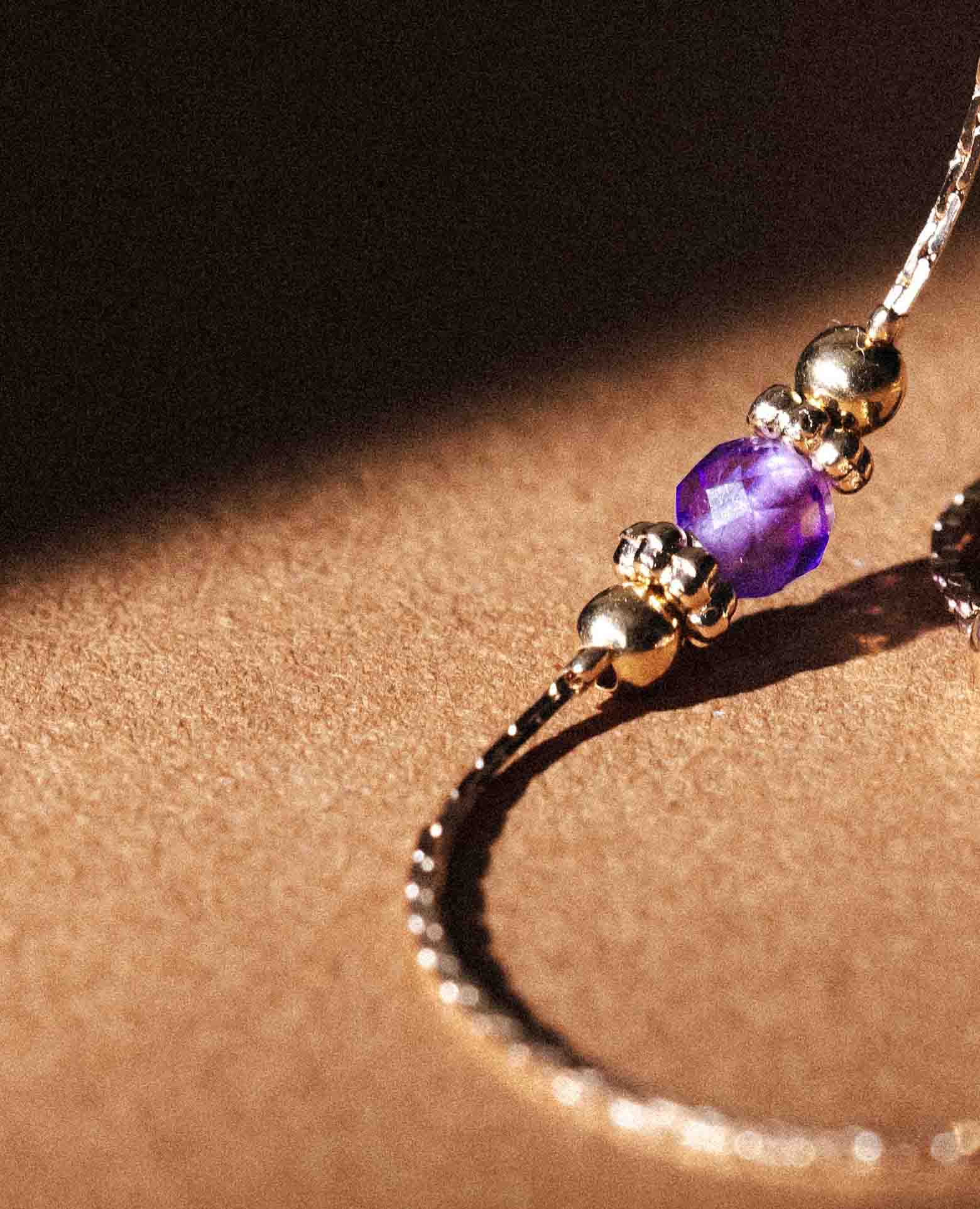 Bracelet pierre de naissance améthyste - <i>Févrie