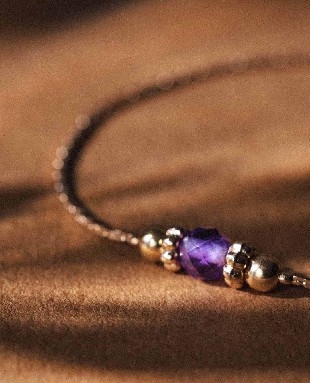 Bracelet pierre de naissance améthyste - <i>Février</i>