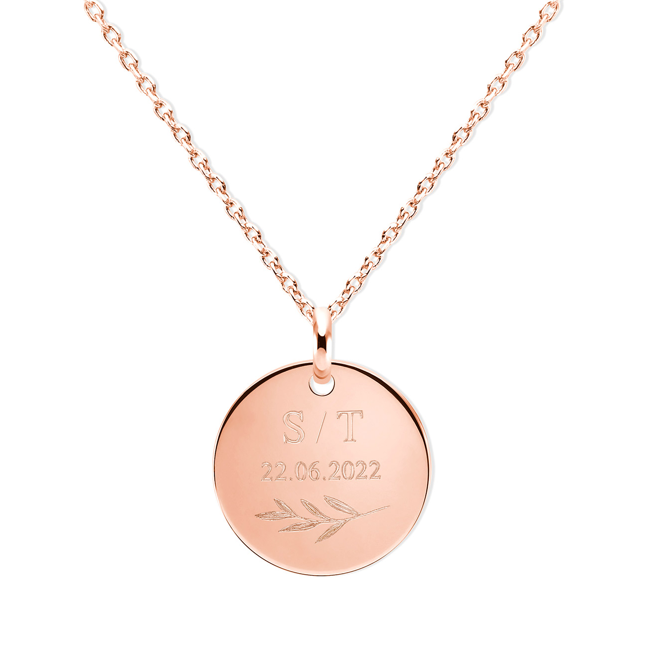 Collier bombé initiales date