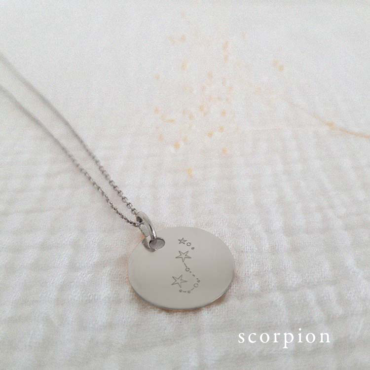 Collier signe astro Argent Scorpion