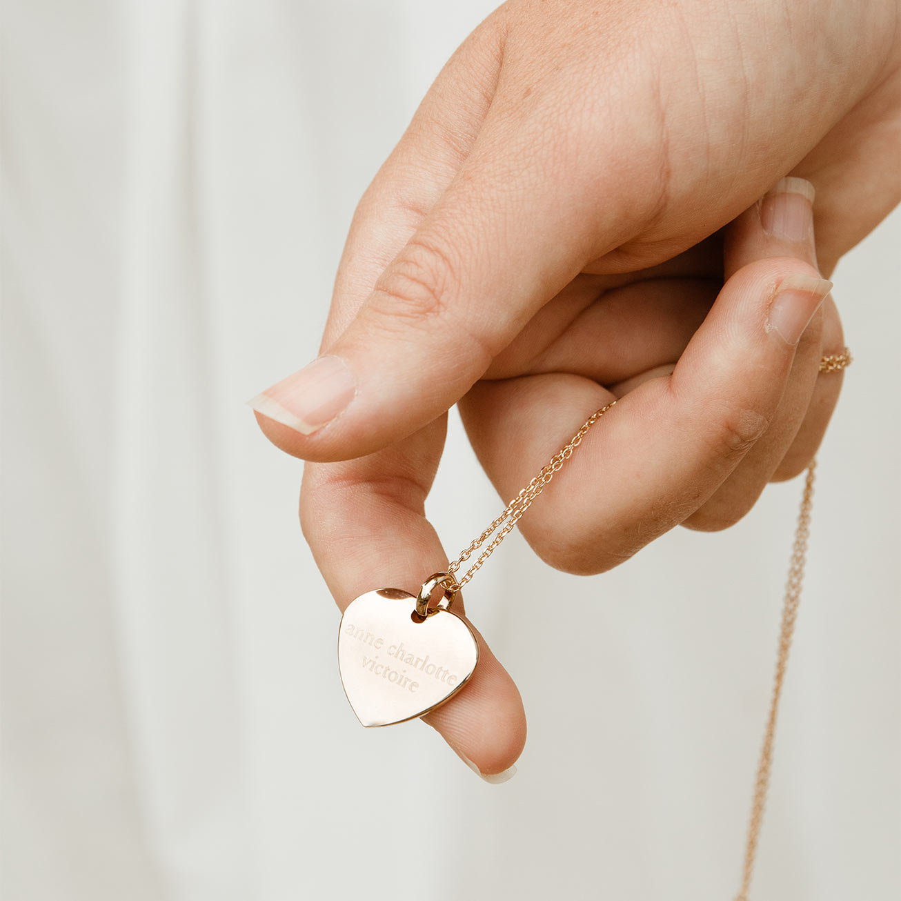 Médaille coeur plaqué or prénoms