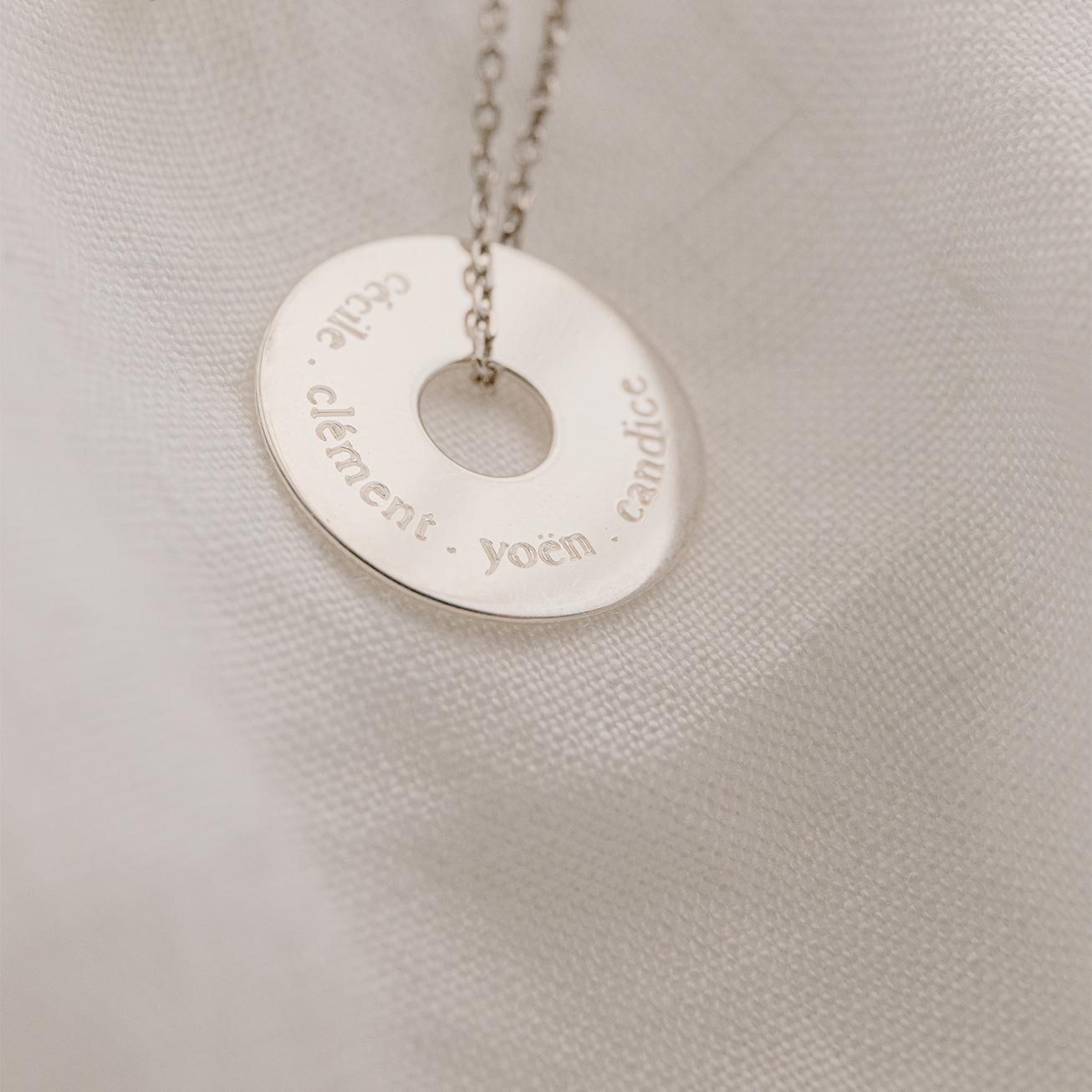 Médaille cible argent prénoms